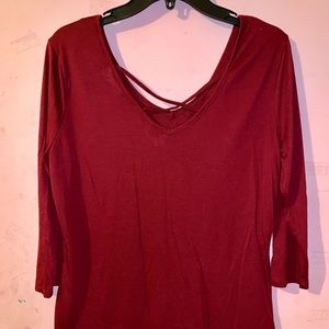 Bobbie Brooks Red/Burgundy Long Sleeve Blouse